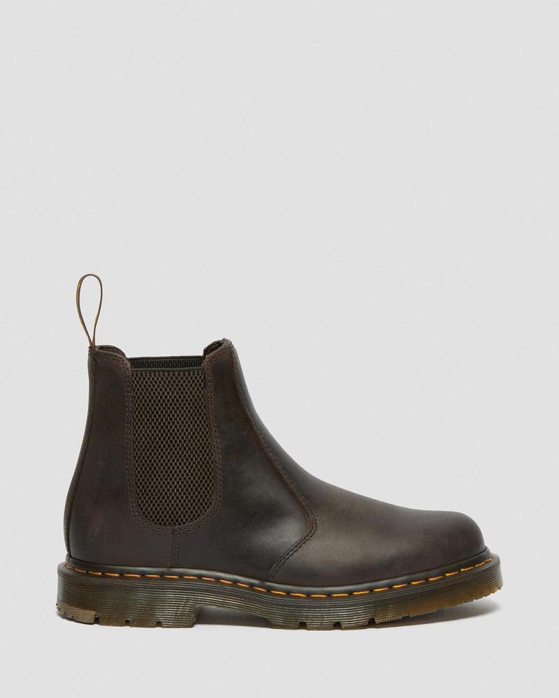 Botas De Trabajo Dr Martens 2976 Slip Resistant Cuero Mujer Azules Marrom | MX 3PJJ